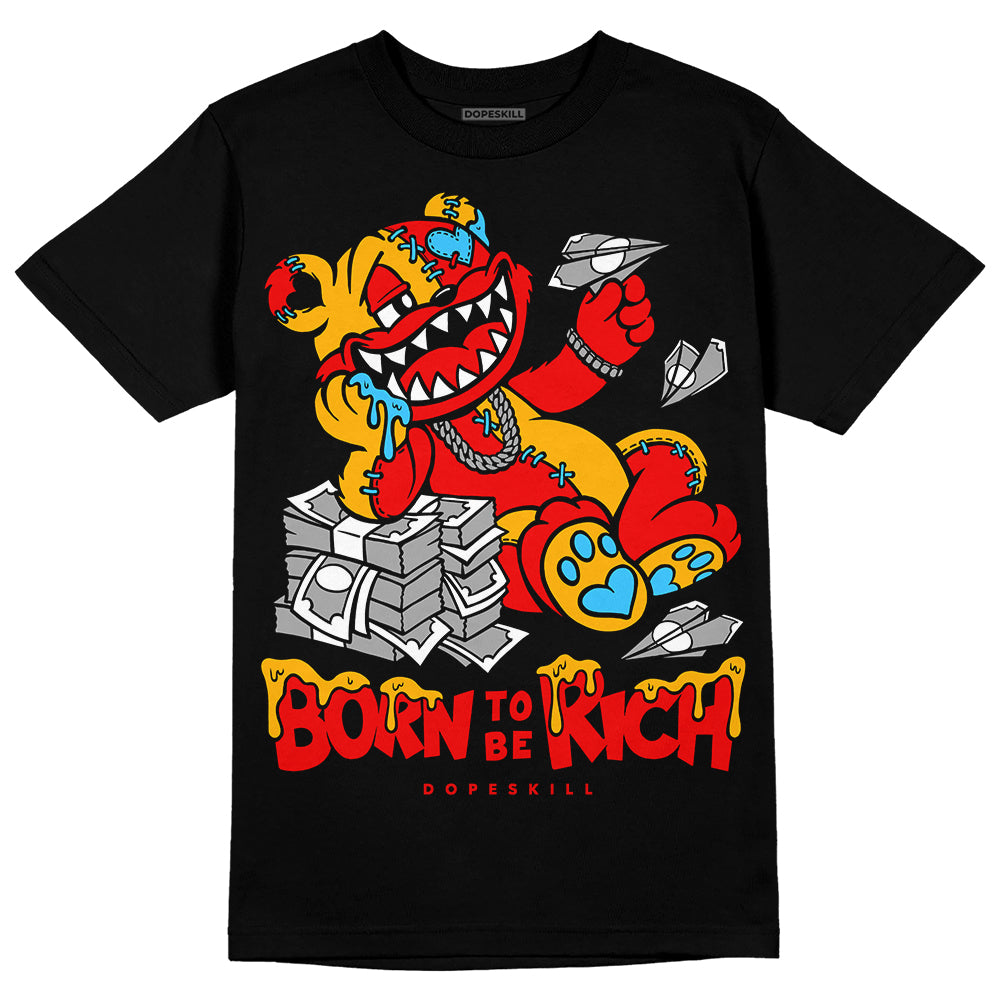 Red Sneakers DopeSkill T-shirt Born To Be Rich Graphic Streetwear - Black