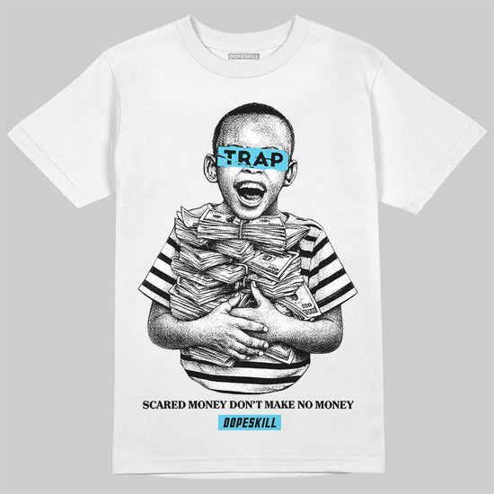 Jordan 11 Retro Gamma Blue (2025) DopeSkill T-Shirt Scared Money Don't Make No Money Graphic Streetwear - White