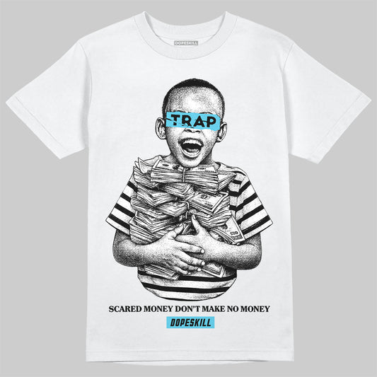 Jordan 11 Retro Gamma Blue (2025) DopeSkill T-Shirt Scared Money Don't Make No Money Graphic Streetwear - White