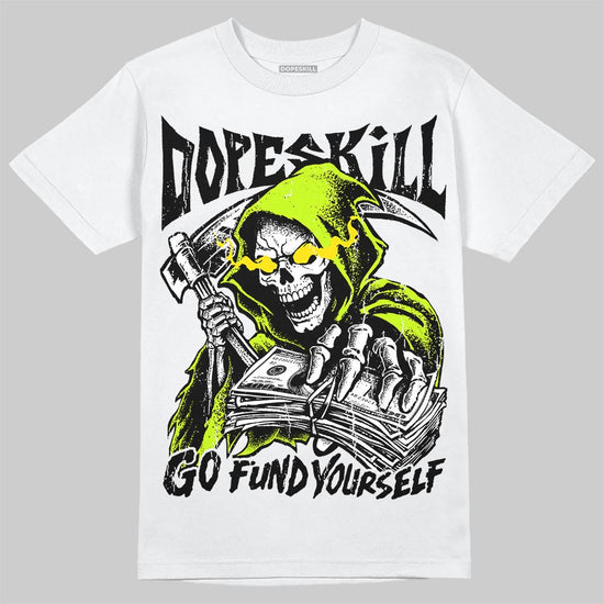 Max 95 Big Bubble Neon Yellow DopeSkill T-Shirt Go Fund Your Self Graphic Streetwear - White