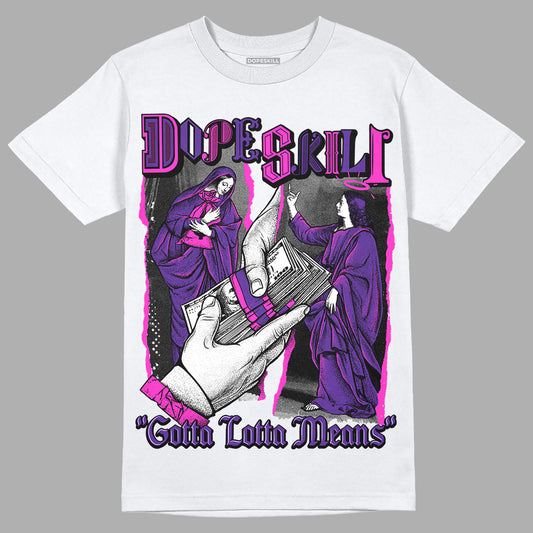 PURPLE Sneakers DopeSkill T-Shirt Gotta Lotta Means Graphic Streetwear - White 