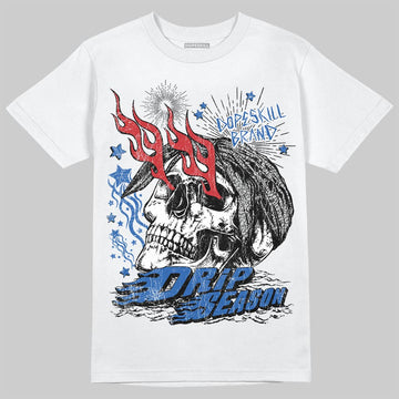 Jordan 3 "True Blue" DopeSkill T-Shirt Drip Season Graphic Streetwear - White
