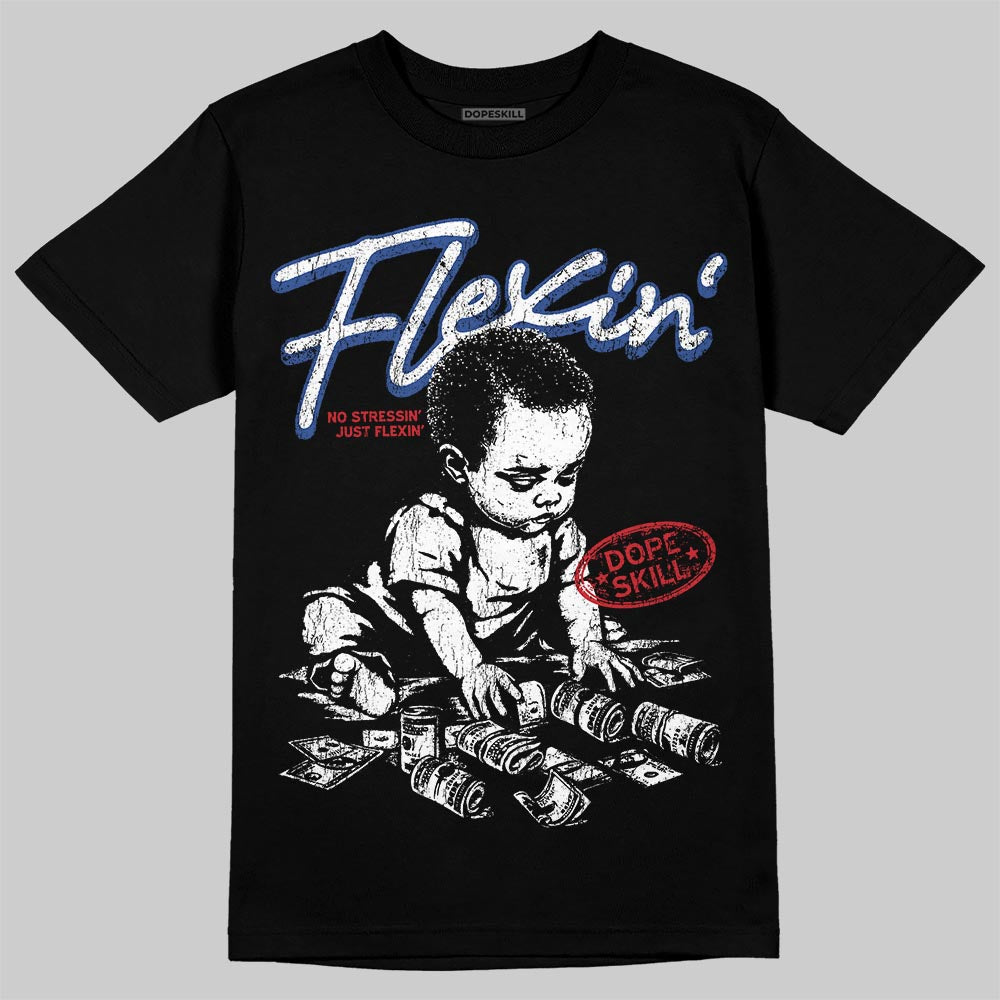 Jordan Spizike Low “Storm Blue” DopeSkill T-Shirt Flexin' Graphic Streetwear - Black