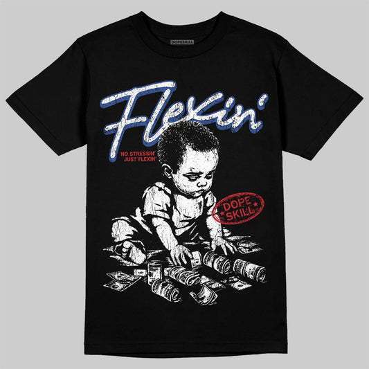 Jordan Spizike Low “Storm Blue” DopeSkill T-Shirt Flexin' Graphic Streetwear - Black