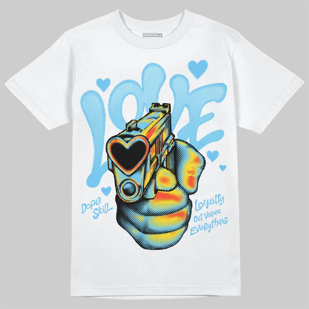 Jordan 11 Retro Legend Blue DopeSkill T-Shirt Love Shot Graphic Streetwear - White