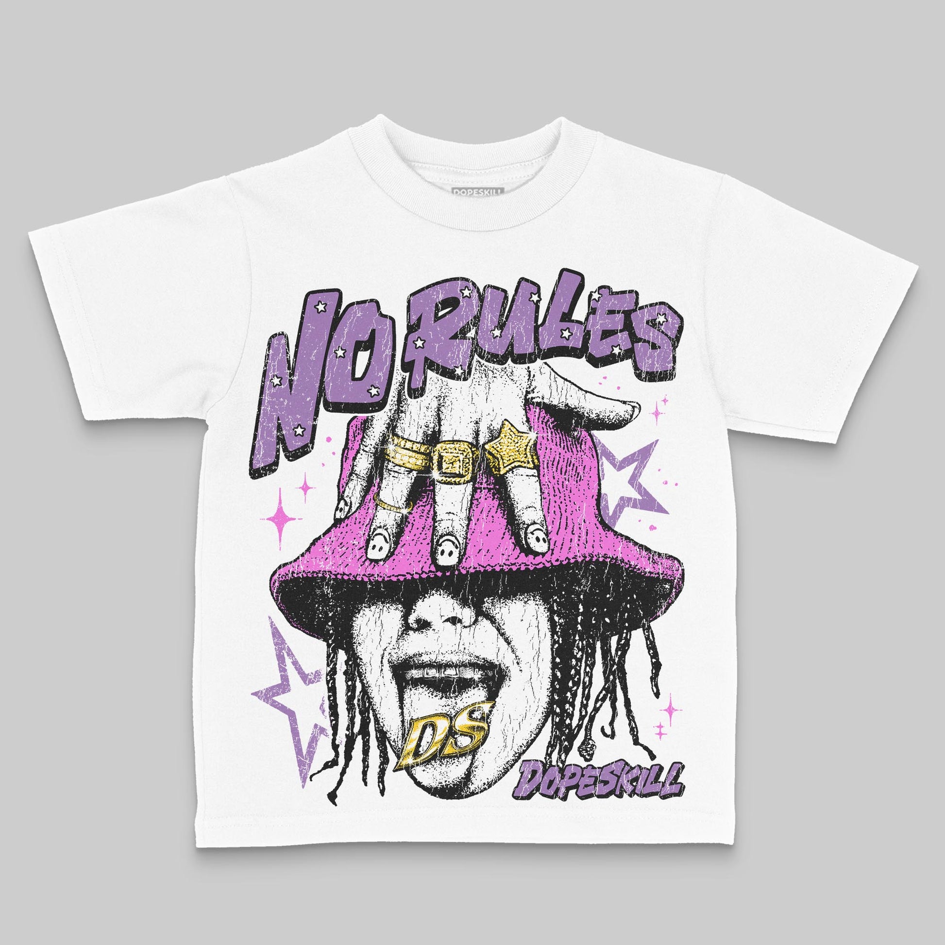 PURPLE Sneakers DopeSkill Toddler Kids T-shirt No Rules Graphic Streetwear - White