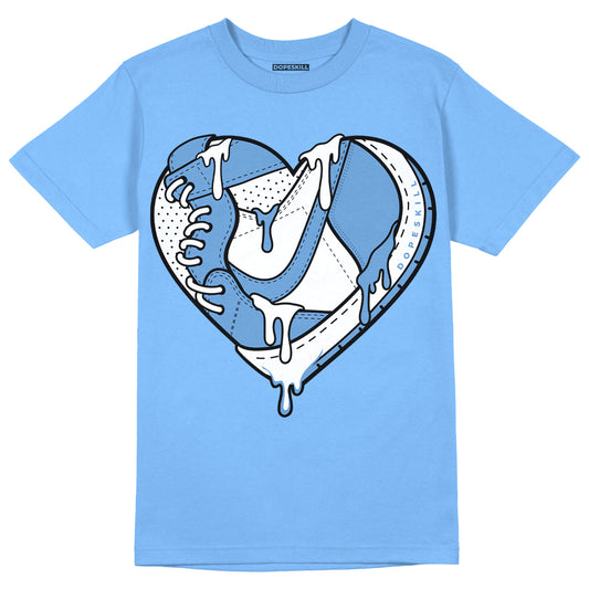 Dunk Low Retro White Polar Blue DopeSkill University Blue T-shirt Heart Jordan Graphic Streetwear