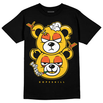 Yellow Sneakers DopeSkill T-Shirt New Double Bear Graphic Streetwear - Black