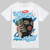 Jordan 4 Retro Military Blue DopeSkill T-Shirt Rolling in Money Graphic Streetwear - White