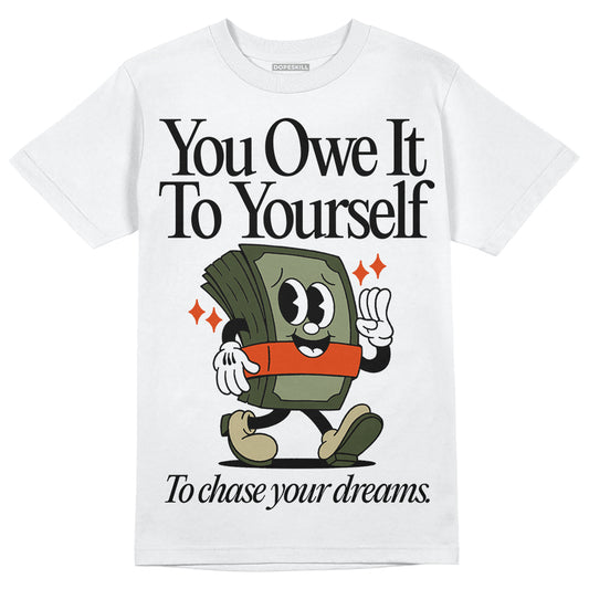 Olive Sneakers DopeSkill T-Shirt Owe It To Yourself Graphic Streetwear - White