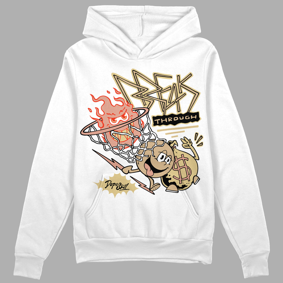 TAN Sneakers DopeSkill Hoodie Sweatshirt Break Through Graphic Streetwear - White