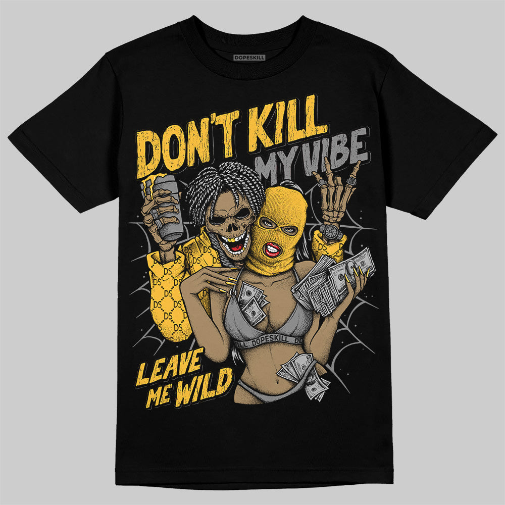 New Balance 9060 Varsity Gold (GS) DopeSkill T-Shirt Don't Kill My Vibe Graphic Streetwear - Black