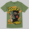 Olive Sneakers DopeSkill T-Shirt Rolling in Money Graphic Streetwear - military green
