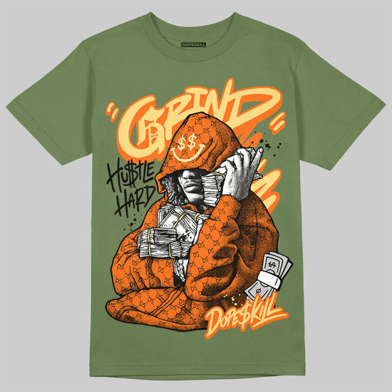 Olive Sneakers DopeSkill T-Shirt Grind Pray Graphic Streetwear - Military Green