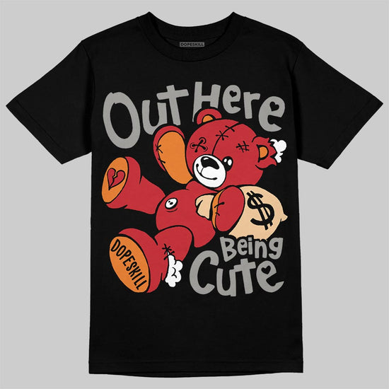 Jordan 5 Sunset DopeSkill T-Shirt Out Here Being Cute Graphic Streetwear - Black