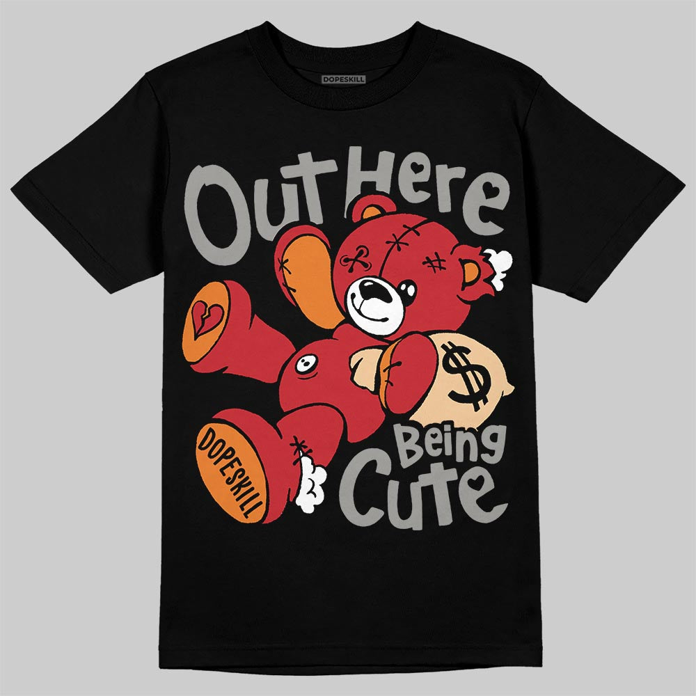 Jordan 5 Sunset DopeSkill T-Shirt Out Here Being Cute Graphic Streetwear - Black