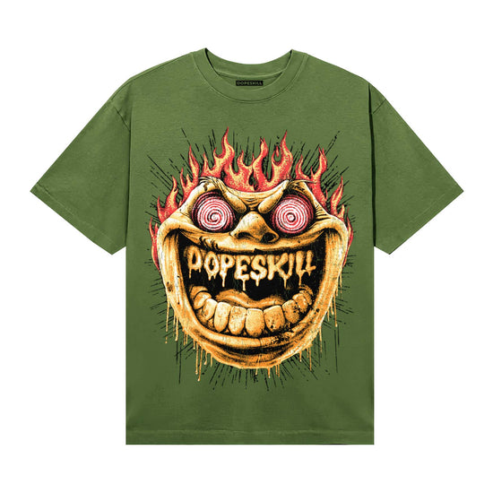 Olive Sneakers DopeSkill T-Shirt Hellfire Graphic Streetwear - Military Green