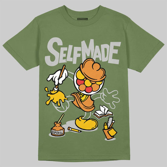 Olive Sneakers DopeSkill T-Shirt Self Made Graphic Streetwear - Military Green