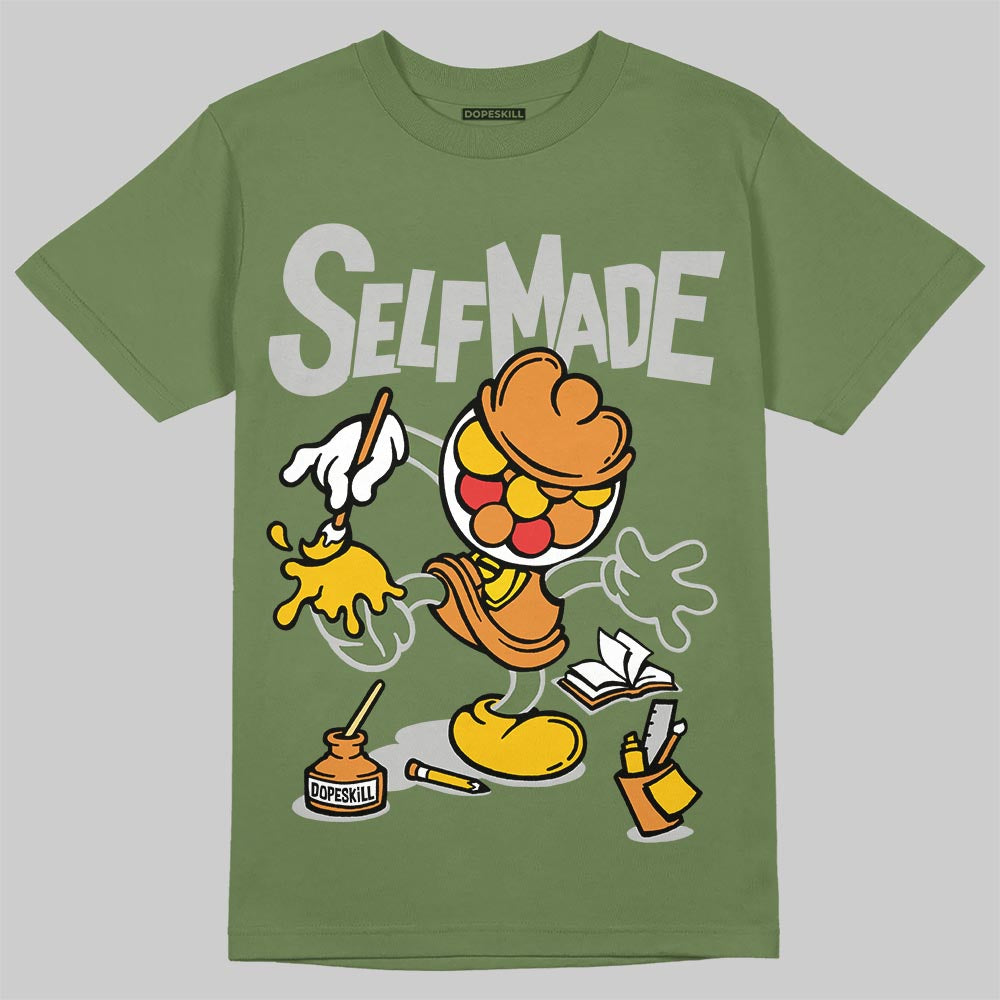 Olive Sneakers DopeSkill T-Shirt Self Made Graphic Streetwear - Military Green
