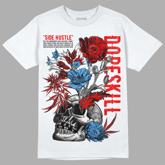 Jordan 11 Retro Cherry DopeSkill T-Shirt Side Hustle Graphic Streetwear - White