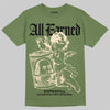 Olive Sneakers DopeSkill T-Shirt All Earned Graphic Streetwear - Military green