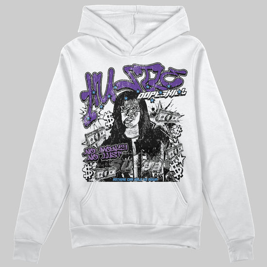 PURPLE Sneakers DopeSkill Hoodie Sweatshirt No Money No Lust Graphic Streetwear - White