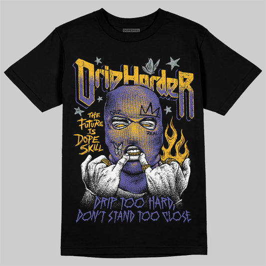 Jordan 4 Retro Lakers DopeSkill T-Shirt Drip Harder Graphic Streetwear - Black