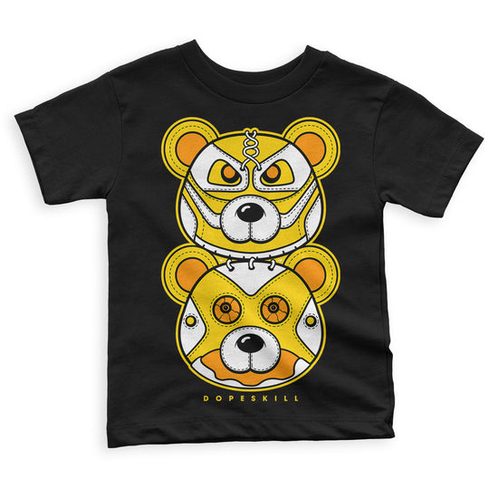 Jordan 6 “Yellow Ochre” DopeSkill Toddler Kids T-shirt Leather Bear Graphic Streetwear - Black