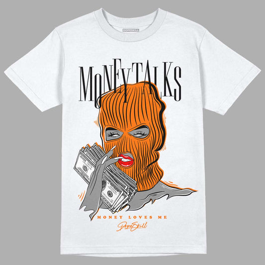 Orange, Black & White Sneakers DopeSkill T-Shirt Money Talks Graphic Streetwear - White