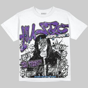 PURPLE Sneakers DopeSkill Oversize Print T-Shirt No Money No Lust Graphic Streetwear