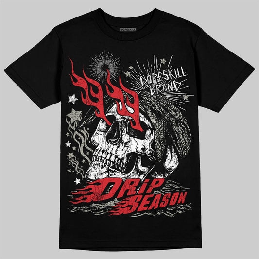 Jordan 3 Retro Fire Red DopeSkill T-Shirt Drip Season Graphic Streetwear - Black