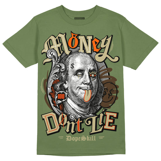 Olive Sneakers DopeSkill Olive T-Shirt Money Don't Lie Graphic Streetwear