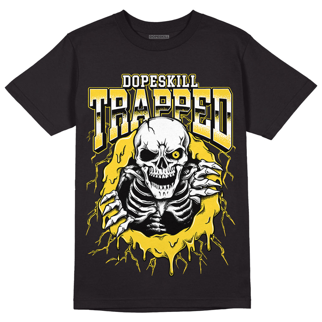 Jordan 4 Tour Yellow Thunder DopeSkill T-Shirt Trapped Halloween Graphic Streetwear - Black