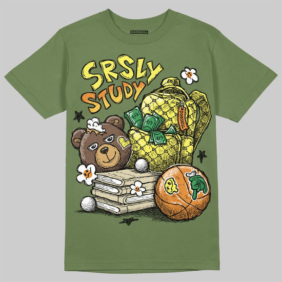 Olive Sneakers DopeSkill T-Shirt SRSLY Study Graphic Streetwear - Military Green