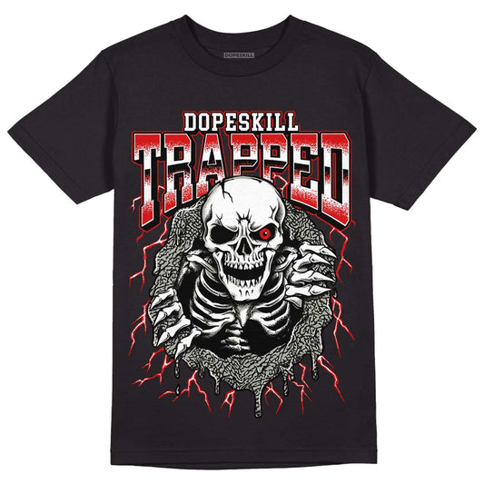 Jordan 3 Retro Fire Red DopeSkill T-Shirt Trapped Halloween Graphic Streetwear - Black