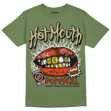 Olive Sneakers DopeSkill Olive T-Shirt Hot Mouth Graphic Streetwear