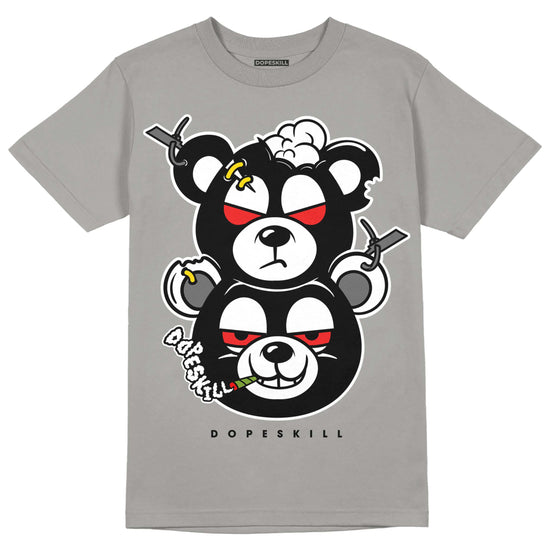 Grey Sneakers DopeSkill Grey T-shirt New Double Bear Graphic Streetwear