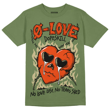 Olive Sneakers DopeSkill Olive T-Shirt Crying Heart Graphic Streetwear