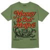 Olive Sneakers DopeSkill Olive T-Shirt Money Is Our Motive Typo Graphic Streetwear