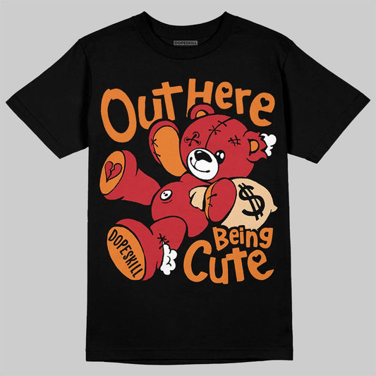 Jordan 5 Sunset DopeSkill T-Shirt Out Here Being Cute Graphic Streetwear - Black