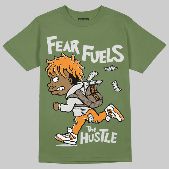 Olive Sneakers DopeSkill T-Shirt Fear Fuels The Hustle Graphic Streetwear - Military green