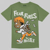 Olive Sneakers DopeSkill T-Shirt Fear Fuels The Hustle Graphic Streetwear - Military green