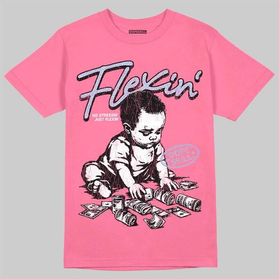 Jordan 3 GS “Cobalt Bliss” DopeSkill T-Shirt Flexin' Graphic Streetwear  - Safety Pink