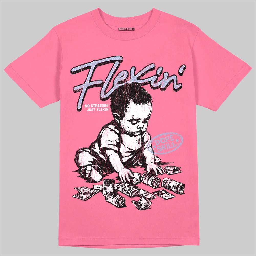 Jordan 3 GS “Cobalt Bliss” DopeSkill T-Shirt Flexin' Graphic Streetwear  - Safety Pink