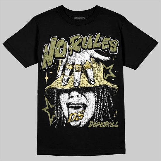 Olive Sneakers DopeSkill T-Shirt No Rules Graphic Streetwear - Black