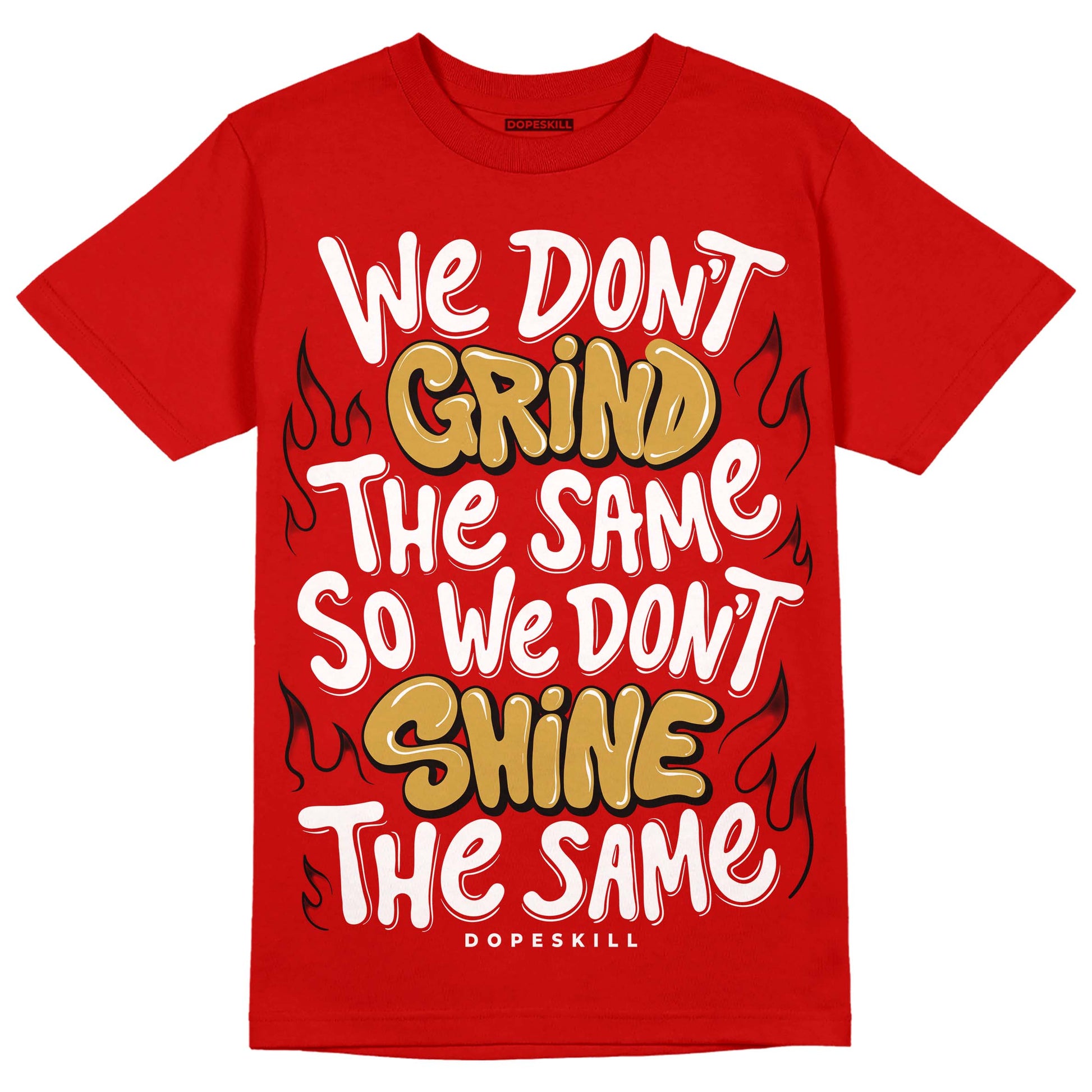 Red Sneakers DopeSkill Red T-shirt Grind Shine Graphic Streetwear