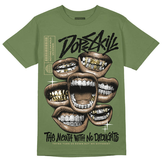 Olive Sneakers DopeSkill Olive T-Shirt The Mouth With No Droughts Graphic Streetwear