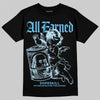 Jordan 11 Retro Legend Blue DopeSkill T-Shirt All Earned Graphic Streetwear - Black