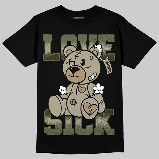 Olive Sneakers DopeSkill T-Shirt Love Sick Graphic Streetwear - Black