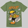 Olive Sneakers DopeSkill T-Shirt No Luck, All Hustle Graphic Streetwear - Military Green